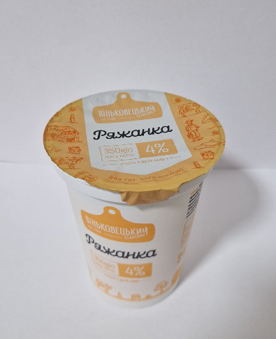 Ряжанка ВІНЬКОВЕЦЬКИЙ СМАК 4%, 350г